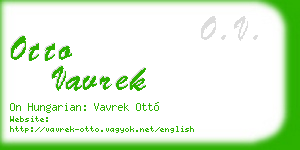 otto vavrek business card