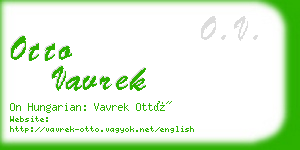 otto vavrek business card